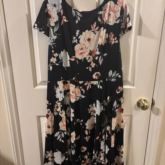 Studio One New York Women's Black Floral Print Dress ~ XL ~ EUC - Picture 6 of 6